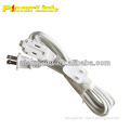 S60199 6 FT 3 Outlet 2 Prong Indoor Wall Power AC Extension Cord Cable White UL Listed